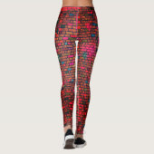Modernes städtisches gemaltes Ziegelstein-Muster Leggings (Rückseite)