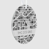 Modernes Stadtplan Grau Weißes Architekturdesign Ornament (Vorderseite)