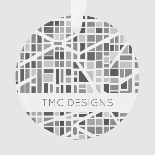 Modernes Stadtplan Grau Weißes Architekturdesign Ornament (Vorderseite)