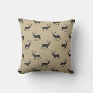 Modernes Stag schwarz und taupe gemustert Kissen