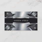Modernes Stahl-Industriegasturmetall Visitenkarte (Vorderseite)