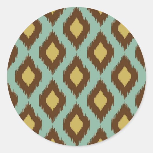 Modernes Stammekat blau gelb Runder Aufkleber (Vorderseite)