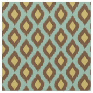 Modernes Stammes- ikat blaues gelbes modernes Stoff
