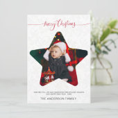 Modernes Star Foto Frohe Weihnachtsfeiertage Einladung (Stehend Vorderseite)