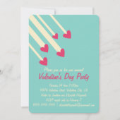 Modernes Star Pink Hearts Valentines Party Einladung (Vorderseite)