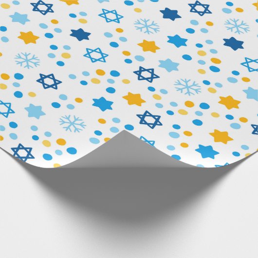 Modernes Star von David Hanukkah Wrapping Paper Geschenkpapier (Ecke)