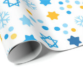 Modernes Star von David Hanukkah Wrapping Paper Geschenkpapier (Rolleneckpunkt)