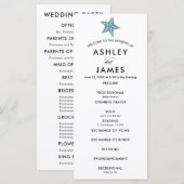 Modernes Starfish Hochzeitsprogramm Blue Gray Programm (Vorne/Hinten)