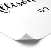 Modernes Starfish Hochzeitszeichen, schwarz Poster (Ecke)