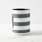 Modernes starkes Weiß Stripes schwarzes Tasse (Zentrum)