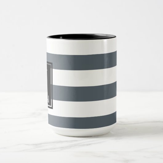 Modernes starkes Weiß Stripes schwarzes Tasse (Zentrum)