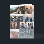 Modernes, staubblaues 8-Foto-Kollektionsgitter Karte<br><div class="desc">Moderne,  einfache Geburtstagspalette mutierte staubblaue 8-Foto-Collage-Gitter mit bearbeitbaren Farben und moderner Typografie.Perfekt für alle Altersgruppen ,  für Freunde und Familie.</div>
