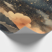 Modernes, sternes Nachtmuster Geschenkpapier (Ecke)