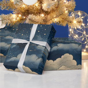 Modernes, sternes Nachtmuster Geschenkpapier