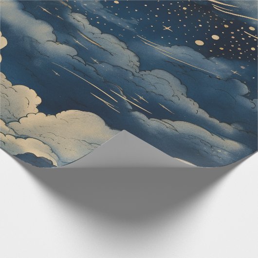 Modernes, sternes Nachtmuster Geschenkpapier (Ecke)