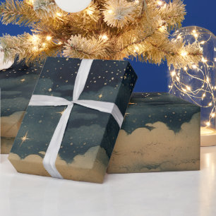 Modernes, sternes Nachtmuster Geschenkpapier