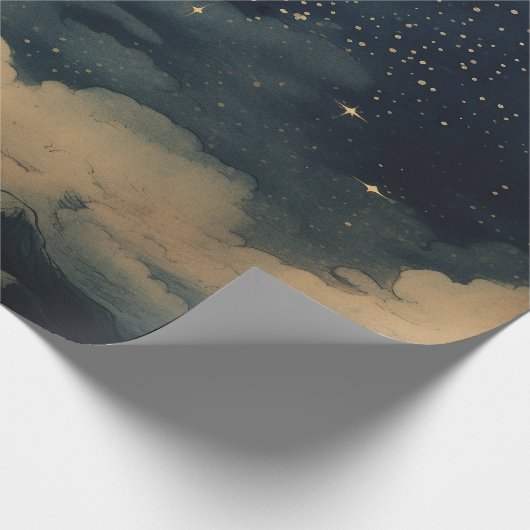 Modernes, sternes Nachtmuster Geschenkpapier (Ecke)