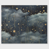 Modernes, sternes Nachtmuster Geschenkpapier (Flach)