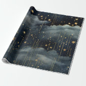 Modernes, sternes Nachtmuster Geschenkpapier (Ungerollt)