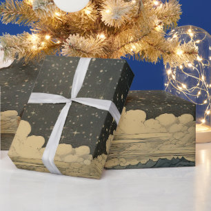 Modernes, sternes Nachtmuster Geschenkpapier