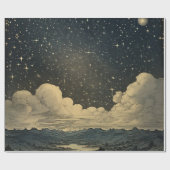 Modernes, sternes Nachtmuster Geschenkpapier (Flach)