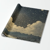 Modernes, sternes Nachtmuster Geschenkpapier (Ungerollt)