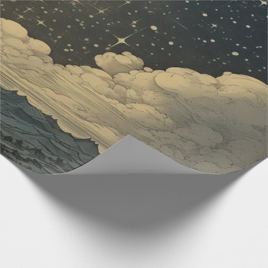 Modernes, sternes Nachtmuster Geschenkpapier (Ecke)