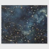 Modernes, sternes Nachtmuster Geschenkpapier (Flach)