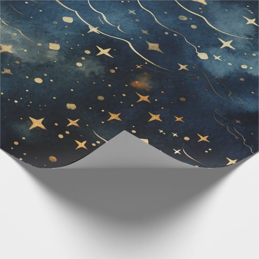 Modernes, sternes Nachtmuster Geschenkpapier (Ecke)