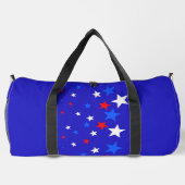 Modernes Sternmuster in Blau, Rot und Weiß Duffle Bag (Rückseite)