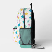 Modernes Sternmuster Rosa Minze Personalisierter N Bedruckter Rucksack (Rechts)