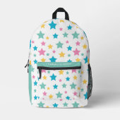 Modernes Sternmuster Rosa Minze Personalisierter N Bedruckter Rucksack (Vorderseite)