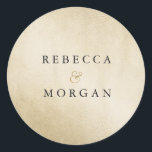 Modernes Sticker für goldene Hochzeitscoupons<br><div class="desc">Modernes Golden Wedding Couple Name Sticker Siehe Niche und Nest Shop für passende Sammlung.</div>