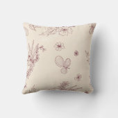 Modernes Stift-Creme-Blumenkissen Kissen (Rückseite)