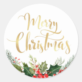 Modernes Stift für Blumenschrift Runder Aufkleber