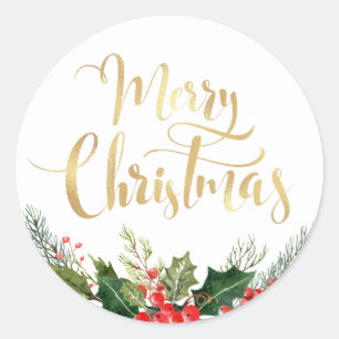 Modernes Stift für Blumenschrift Runder Aufkleber