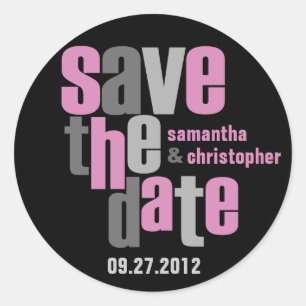 Modernes Stift Save the Date Runder Aufkleber