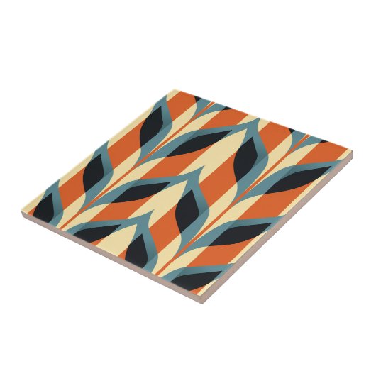 Modernes, stilisiertes geometrisches Muster Mitte  Fliese (Seite)