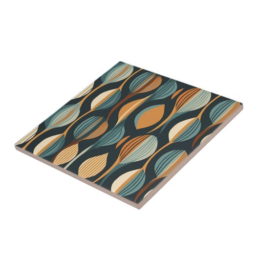 Modernes, stilisiertes geometrisches Muster Mitte Fliese (Seite)