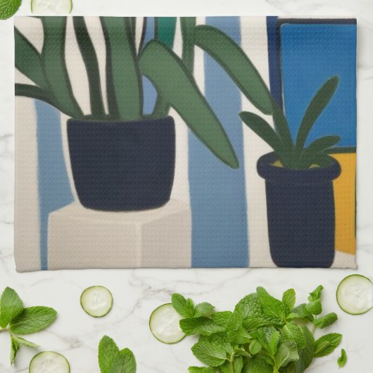 Modernes Stillleben des Mittelalters Geschirrtuch (Gefaltet)