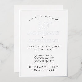 Modernes stilvolles 60. Hochzeitsszenario-Party Folieneinladung