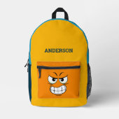 Modernes, stilvolles, angry Face Bedruckter Rucksack (Vorderseite)