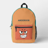 Modernes, stilvolles, angry Face Bedruckter Rucksack (Vorderseite)