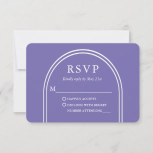 Modernes, stilvolles Arch Wedding Periwinkle RSVP Karte