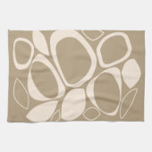 Modernes, stilvolles Beige Cream Abstraktes Muster Geschirrtuch (Horizontal)
