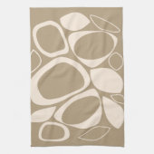 Modernes, stilvolles Beige Cream Abstraktes Muster Geschirrtuch (Vertikal)