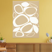 Modernes, stilvolles Beige Cream Abstraktes Muster Leinwanddruck (Insitu (Wohnzimmer))