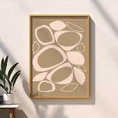 Modernes, stilvolles Beige Cream Abstraktes Muster Poster