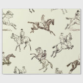 Modernes, stilvolles Beige Reittoile Geschenkpapier (Flach)