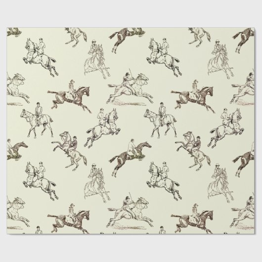 Modernes, stilvolles Beige Reittoile Geschenkpapier (Flach)